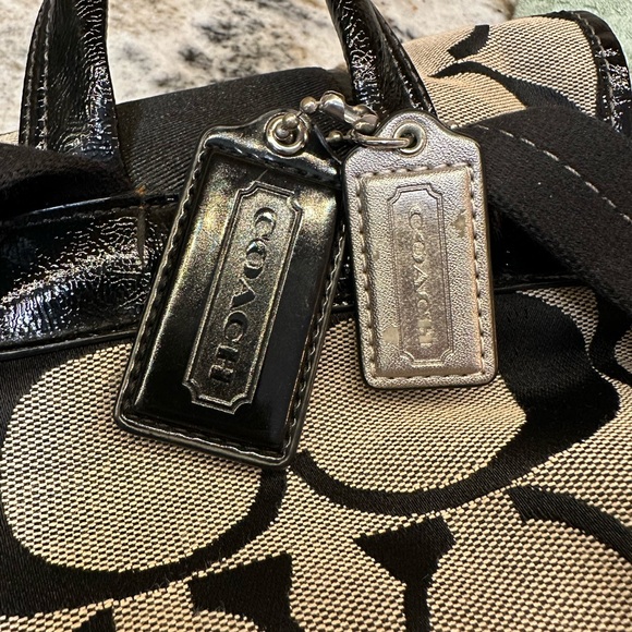 Coach Signature Black and Tan Backpack - Picture 10 of 12